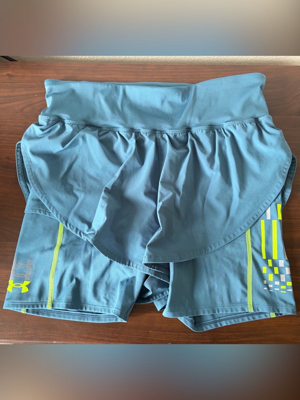 Under Armour Teal Skort with Neon Yellow Accents
